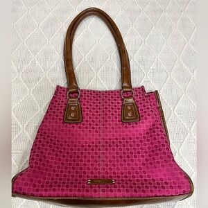 Nine & Co. Pink and Brown Tote Bag